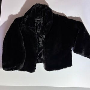 Style & Co. Black Faux Fur Jacket